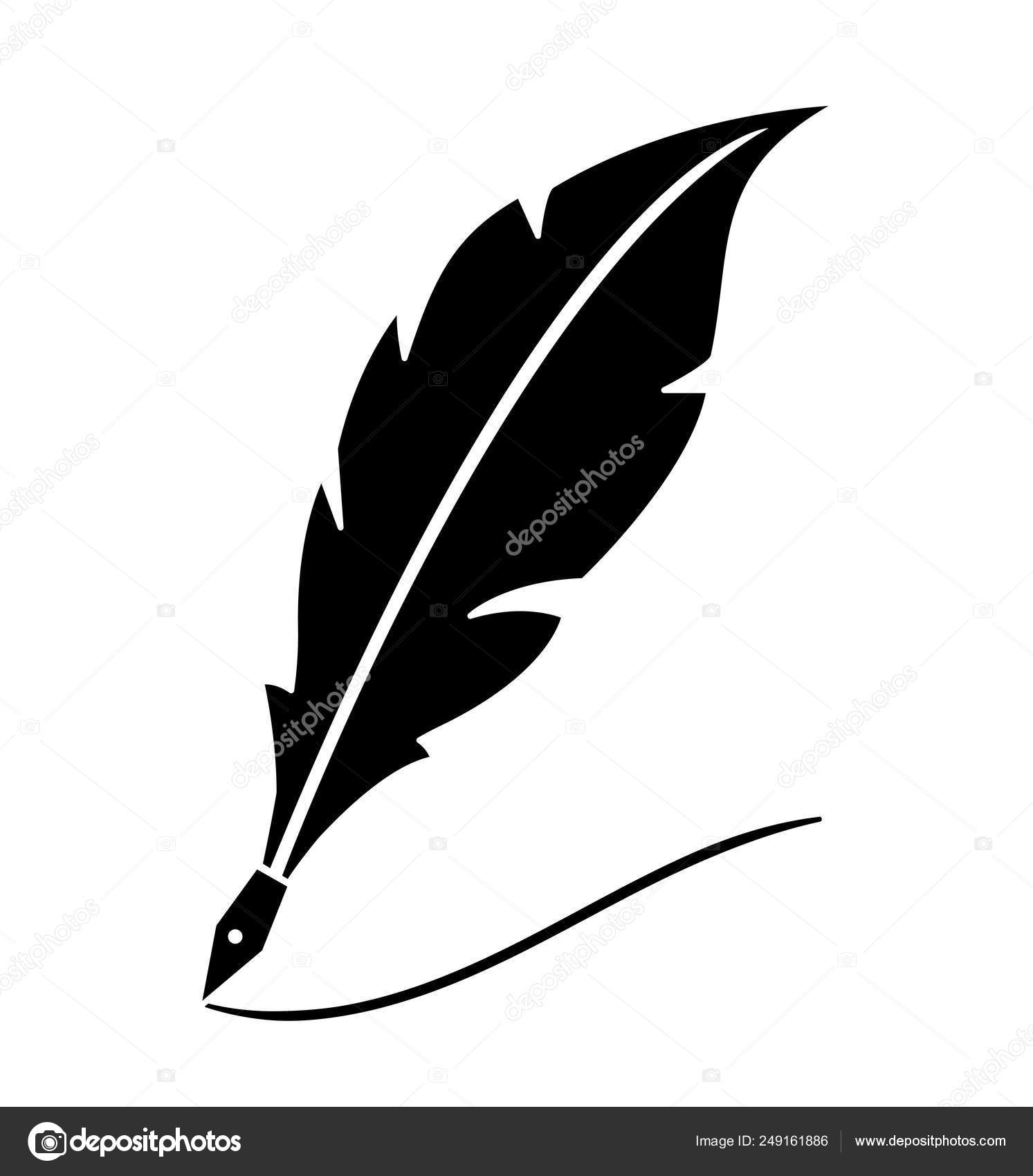 Feather pen write sign icon for web and mobile app Stock Vector by